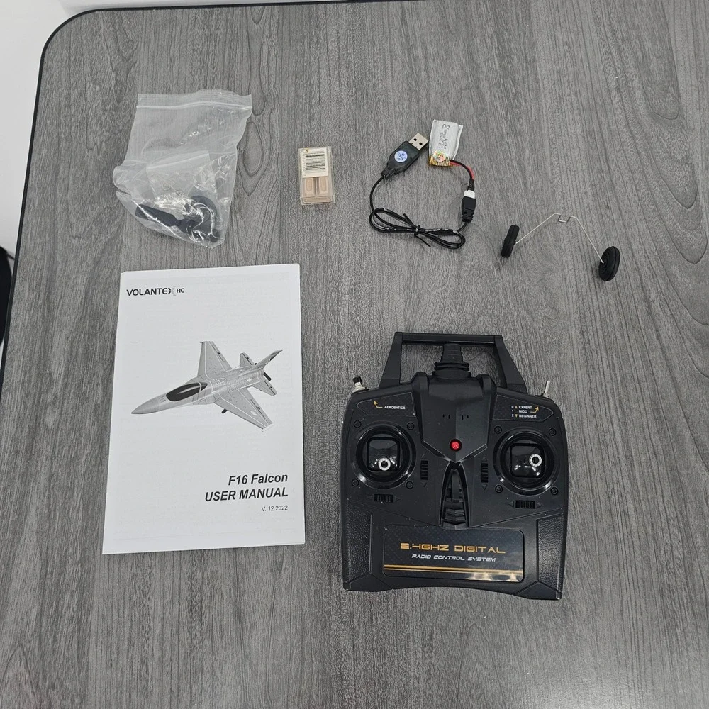 VolantexRC F16 Falcon RC Airplane 4-Channel RTF X-Pilot Stabilizer Grey EXA76110